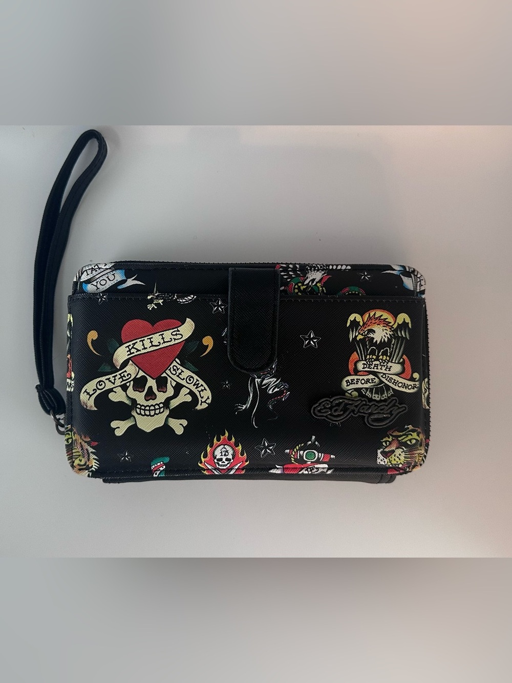 Ed Hardy Zip-Around Wristlet Wallet